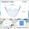 MECCANIXITY 2 Pack Decorative Fishing Net Decor, Blue 80x40 Inch Picture Wall Photo Hanging Cotton Fish Net for Beach Party,Hawaiian Themed Party,Under The Sea Party Decorations view 2