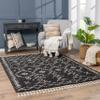 BoutiqueRugs Thetford Charcoal Moroccan Shag with Tassel Area Rug - Charcoal, Peach - 7'10" Round view 4