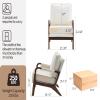 AILIUHUA Mid Century Modern Chair Set of 2, Upholstered Lounge Arm Chair with Solid Wood Frame, Comfy Accent Chair for Living Room, Bedroom, Reading,Waiting,Reception, Beige view 2