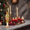 Glass Lightup Nutcrackers Figurine Ornaments for Tabletop Shelves Home Christmas Decotation (Golden) view 4