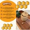 lesofia Wood Honey Pot - Honey Jar with Lid and Honey Wooden Dipper Stick - Honey Dispenser No Drip - Gift for Any Occasion view 3