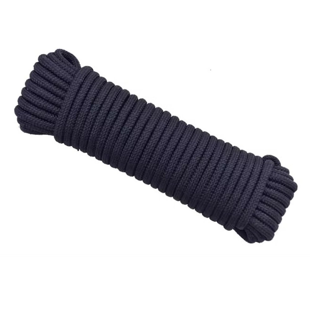50m Washing Line Rope,Strong Laundry Clothes Lines 6/8/10mm Thick,Multipurpose Clotheslines for Outdoor Garden Camping, Heavy Duty Clothes Line for Drying Clothes(Black,6MM)