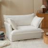 ZKJOLMN Modern Loveseat Sofa Chair, Comfy Cloud Sofa Couch, 50.4" Oversized Accent Chair Deep Seat Sofa, Loveseat Couch for Small Spaces Living Room Apartment Office Study Cafe (White) view 1
