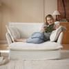 ZKJOLMN Modern Loveseat Sofa Chair, Comfy Cloud Sofa Couch, 50.4" Oversized Accent Chair Deep Seat Sofa, Loveseat Couch for Small Spaces Living Room Apartment Office Study Cafe (White) view 3