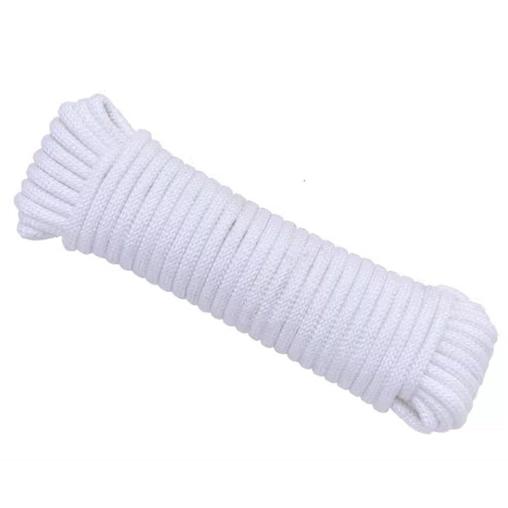 50m Washing Line Rope,Strong Laundry Clothes Lines 6/8/10mm Thick,Multipurpose Clotheslines for Outdoor Garden Camping, Heavy Duty Clothes Line for Drying Clothes(White,8MM)