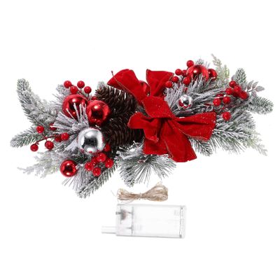 CHILDWEET Christmas Wreath Glowing Holiday Decoration for Staircase Living Room Office Random Style Battery Not Included for Family Gatherings Festive Celebrations
