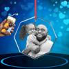 ArtPix 3D Crystal Photo Ornament, Custom Valentines Day Gift for Wife, Husband, Women, Men, Octagon view 1