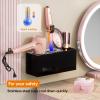 YUNEASELF Hair Tool Organizer Acrylic: Hair Dryer Holder Wall Mount - Blow Dryer Holder Cabinet Door - Bathroom Countertop Organizer for Curling Iron Hot Styling Tools Flat Iron - Black view 2