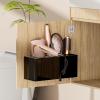 YUNEASELF Hair Tool Organizer Acrylic: Hair Dryer Holder Wall Mount - Blow Dryer Holder Cabinet Door - Bathroom Countertop Organizer for Curling Iron Hot Styling Tools Flat Iron - Black view 3