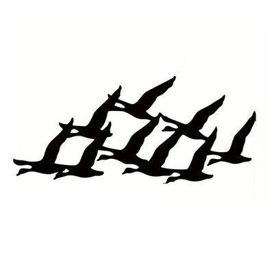 WPCJREU Geese in Flight Wall Art, Metal Birds Wall Art, Metal Bird Silhouette Wall Decor, Flock of Birds Metal Wall Art for Indoor Home Office Bedroom Decoration