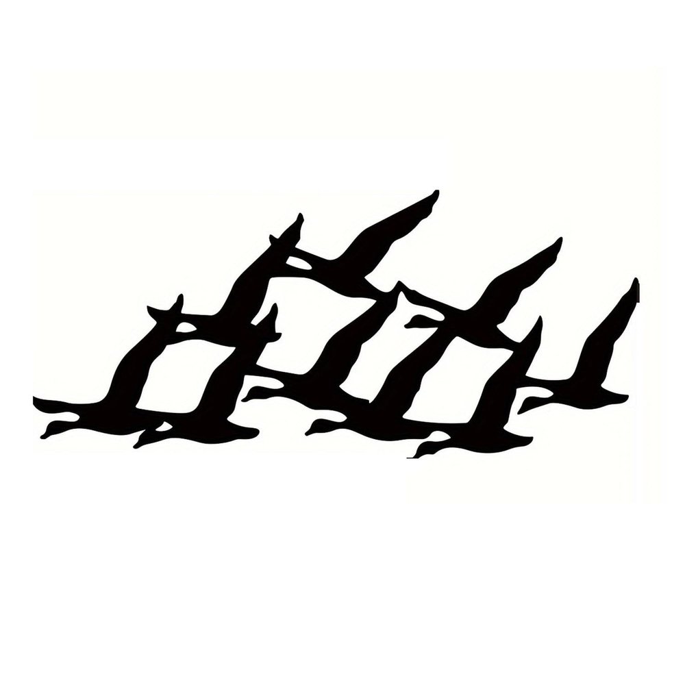 WPCJREU Geese in Flight Wall Art, Metal Birds Wall Art, Metal Bird Silhouette Wall Decor, Flock of Birds Metal Wall Art for Indoor Home Office Bedroom Decoration