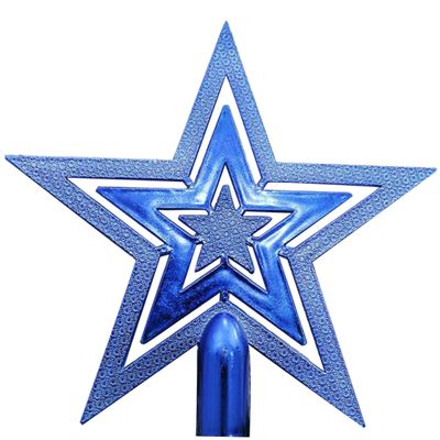 20cm PVC Christmas Tree Topper Star, Blue Star Treetop Ornament