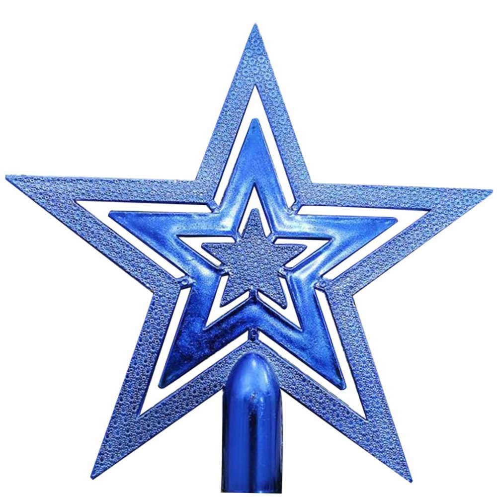 20cm PVC Christmas Tree Topper Star, Blue Star Treetop Ornament