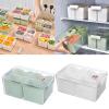 4 Divider Refrigerator Storage Box With Lid Multipurpose Organization Holder For Kitchen Meat Onion Garlic view 2