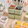 4 Divider Refrigerator Storage Box With Lid Multipurpose Organization Holder For Kitchen Meat Onion Garlic view 4