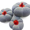 Halloween Decorative Crochet Handmade Pumpkins Set of 3 Tabletop or Shelf Decor, Spooky Fall Table Accent Gray Tiered Fall Decoration view 1