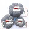 Halloween Decorative Crochet Handmade Pumpkins Set of 3 Tabletop or Shelf Decor, Spooky Fall Table Accent Gray Tiered Fall Decoration view 2