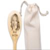 Face on Spoon Engraved Photo on Wooden Spoon Your Name on Spoon Your Text Here Baking Baker Gift Birthday Christmas Housewarming Gift (1 Spoon + Bag) view 2