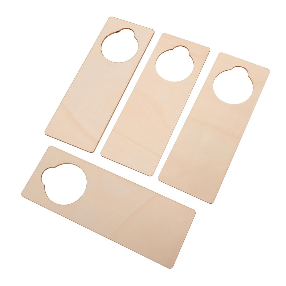 BELLIFFY 10Pcs Hanging Wooden Door Plaques DIY Painting Blank Doorknob Signs for Home Decor Crafts Unfinished Plaques with Fine Workmanship for Creative Handwriting and Graffiti