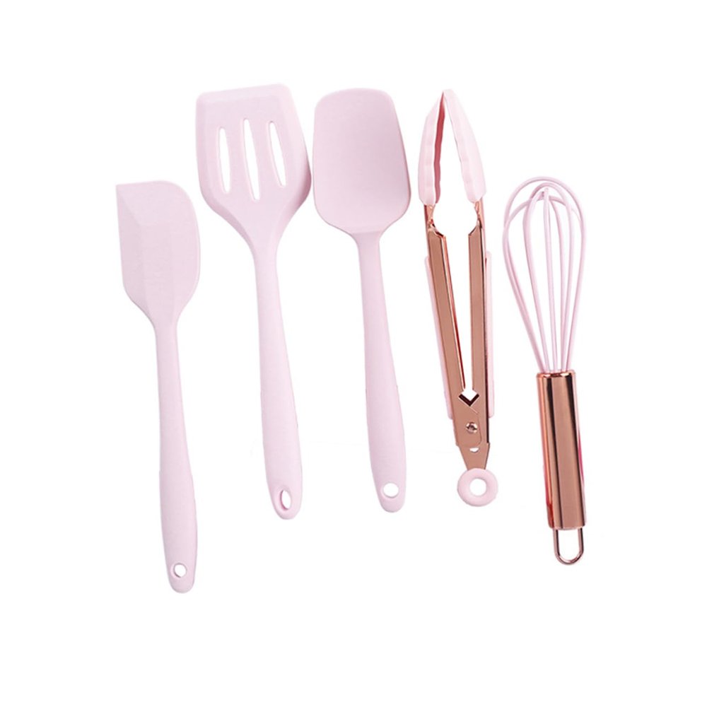 LALADEFIEE 5pcs Boy Girl Baking Tool Set Food-grade Silicone Scrapers Spatulas Whisk Clips for Cake and Bread Making Safe Multi-functional Kitchen Utensils for Boy Girl