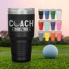 Personalized Golf Coach Tumbler Cup With Coach Name - Customized Golf Coach Gift - Custom Golf Coach Travel Mug - Blue view 2