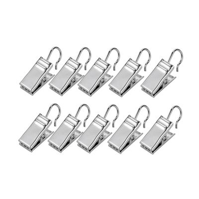 HOLIDYOYO 30pcs Heavy-Duty Curtain Clips Metal Photo Clips Socks Clamps Silver Hanging Hooks for Outdoor Lights Lanterns and Laundry Strong Grip for All Weather