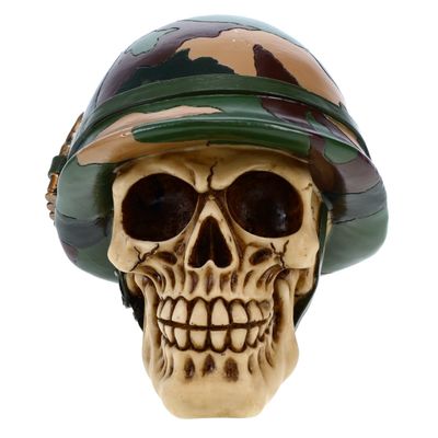 Treasure Cove Skull with Hat P754673 Military Calaveras Halloween Decoration Gothic Skeleton Head