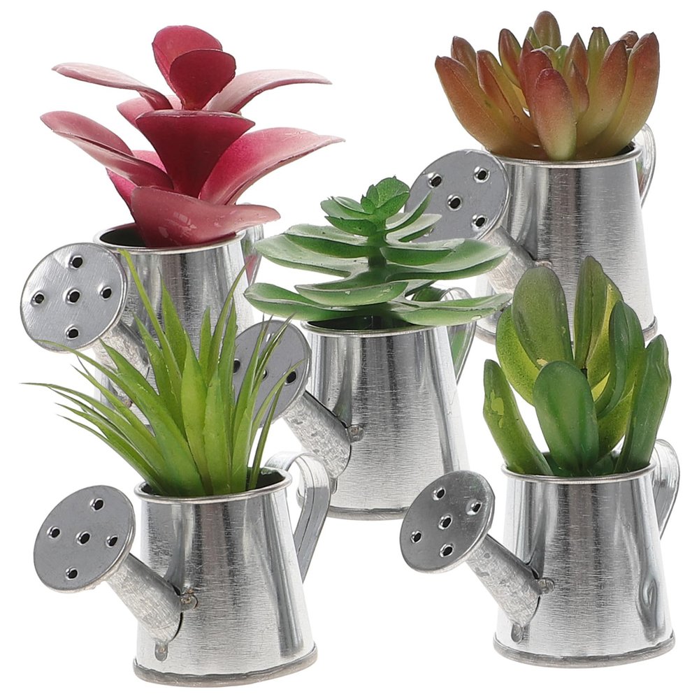 Cabilock 5pcs Faux Bonsai Artificial Plant Decor Fake Succulents for Home Decor Artificial Plants Indoor