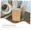 CAXUSD Foldable Khaki Laundry Basket Eco-friendly Clothes Storage Organizer with Handle for Dirty Clothes Towels and Sundries Capacity for Home Use view 4