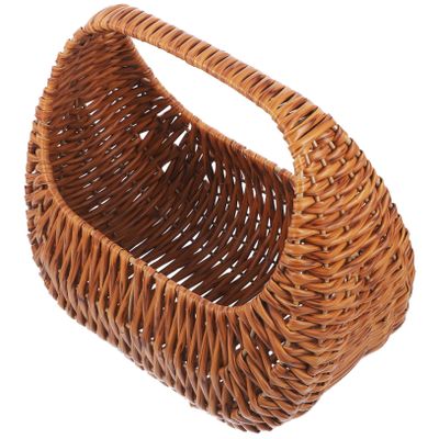 HOOTNEE Sturdy Handwoven Flower Basket Vintage Wedding Decor Flower Girl Basket for Snacks