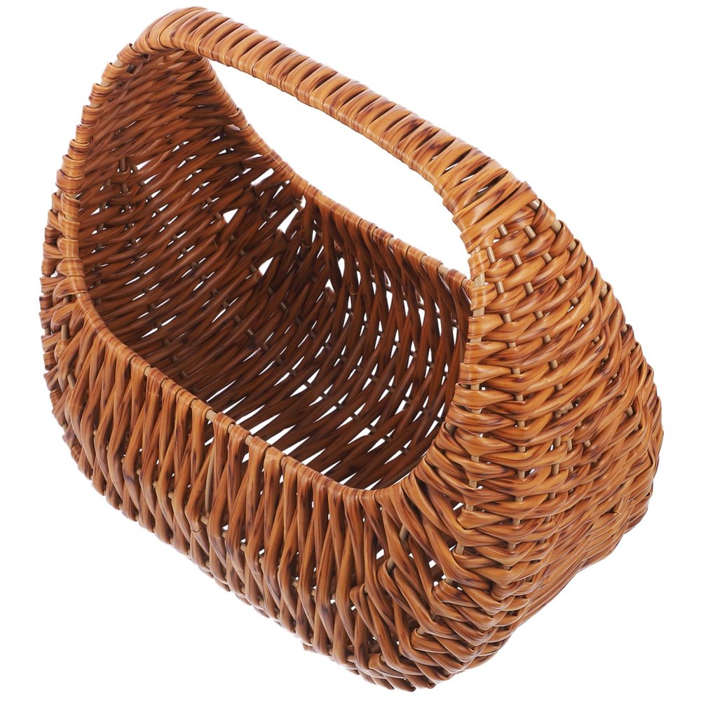 HOOTNEE Sturdy Handwoven Flower Basket Vintage Wedding Decor Flower Girl Basket for Snacks
