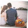 HOOTNEE Sturdy Handwoven Flower Basket Vintage Wedding Decor Flower Girl Basket for Snacks view 3