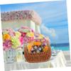 HOOTNEE Sturdy Handwoven Flower Basket Vintage Wedding Decor Flower Girl Basket for Snacks view 4