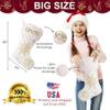 Merry Craft Works Custom White Plush Christmas Stockings, Personalized Embroidered Stockings with Your Name, Rustic White Snowflake, Family Holiday Decor, 4 Pack view 3