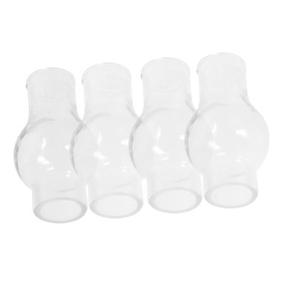 Yardenfun 4pcs Glass Kerosene Lamp Lampshade Vintage Glass Light Cover Oil Lamp Decoration