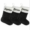 Merry Craft Works Custom Christmas Stockings - Personalized Black Plush Xmas Stockings Fireplace for Family Decorations Holiday 2025 Xmas Gift - 3 Pack view 1