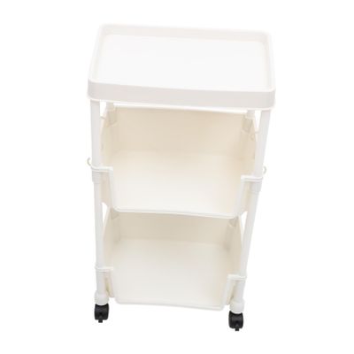 LABRIMP Book Rack Wheels Movable Bookcase Pp Material Storage Stand for Living