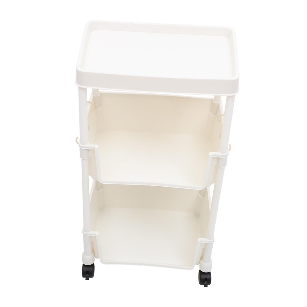 LABRIMP Book Rack Wheels Movable Bookcase Pp Material Storage Stand for Living