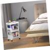 LABRIMP Book Rack Wheels Movable Bookcase Pp Material Storage Stand for Living view 2