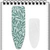 BERWDUXA Table Top Ironing Board Cover 36x12in 39x13in 43x13in 48x15in Iron Board Cover Scorch Resistant Padding, 100% Cotton, Drawstring Tightening(Green Leaf,36x12in(90x30cm)) view 1