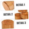 FELTECHELECTR Bamboo Seasoning Storage Jar Set with Airtight Lids Condiment Holder for Spice Organization in Kitchen Sugar and Seasoning Storage Khaki Bamboo Design view 3