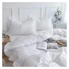 Super Sale White Bedding Set Elegant Handmade Ruffle Duvet Cover Set Princess Queen Bed Set Home Bed Sheet Cotton Pillowcases,Bed view 2