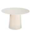 ALOADECOR W24 Modern Small Round Coffee Table in White Side Table with Iron for Living Room Bedroom view 3