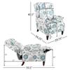 GDFStudio Push Back Recliner Chair,Upholstered Recliner Armchair with Classic Wing Back and Solid Gourd-Shaped Wooden Legs for Living Room and Bedroom, White&Blue 29.75"*34.25"*40.5" view 2