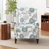 GDFStudio Push Back Recliner Chair,Upholstered Recliner Armchair with Classic Wing Back and Solid Gourd-Shaped Wooden Legs for Living Room and Bedroom, White&Blue 29.75"*34.25"*40.5" view 3