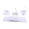 WHAMVOX 4pcs Wedding Pillow and Flower Girl Basket Decor Notebook and Pen Holder for Bride Elegant Wedding Accessories for Ceremony view 1