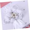 WHAMVOX 4pcs Wedding Pillow and Flower Girl Basket Decor Notebook and Pen Holder for Bride Elegant Wedding Accessories for Ceremony view 3