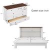 BEDGJH Queen Size Murphy Bed Chest with Charging Station and Large Storage Drawer, Wood Folding Hidden Bedframe for Home Office Small Room (Queen) view 2