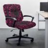 Kewadony Office Chair Cover Stretchable, Pink Skull Skeleton Removable Universal Computer Chair Covers, Halloween Vintage Spooky Scary Chair Protector with Zipper for Armrest Rotating Chair, Large view 2