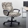 Kewadony Office Chair Cover Stretchable, Beige Skull Skeleton Removable Universal Computer Chair Covers, Halloween Vintage Spooky Scary Chair Protector with Zipper for Armrest Rotating Chair, Large view 2